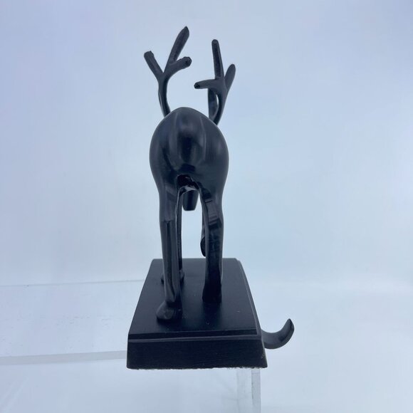 black metal reindeer stocking holders with antler holiday decor pair - Picture 5 of 9
